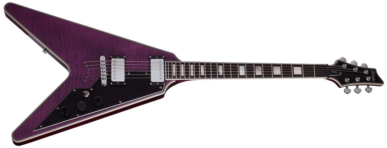 Schecter V-1 Custom Electric Guitar - Trans Purple (654